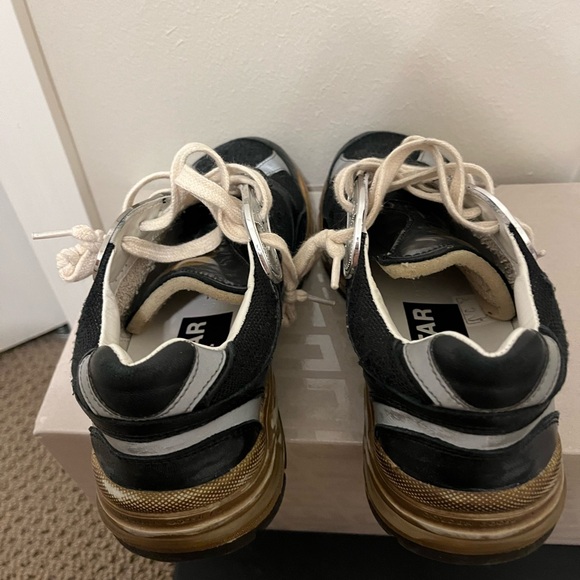 Women's Dad-Star in black mesh and nappa with ice-colored star. - Picture 9 of 12